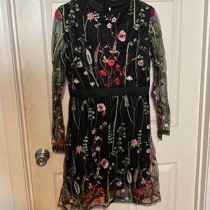 Black embroidered dress